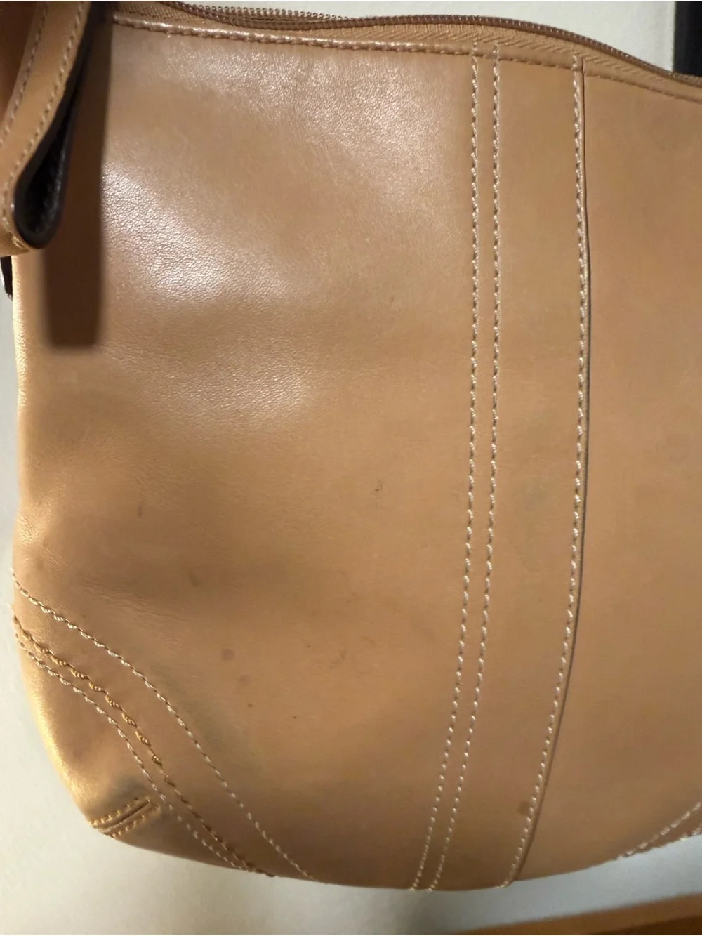 Coach Soho Tan Leather Shoulder Bag with Silver Hardware